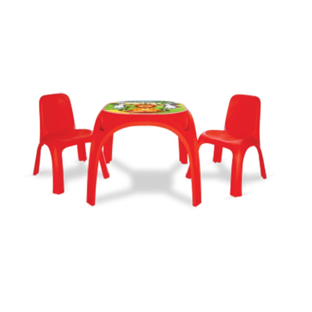 PLS-03-422-K IKI SANDALYELI KING MASA KIRMIZI 1