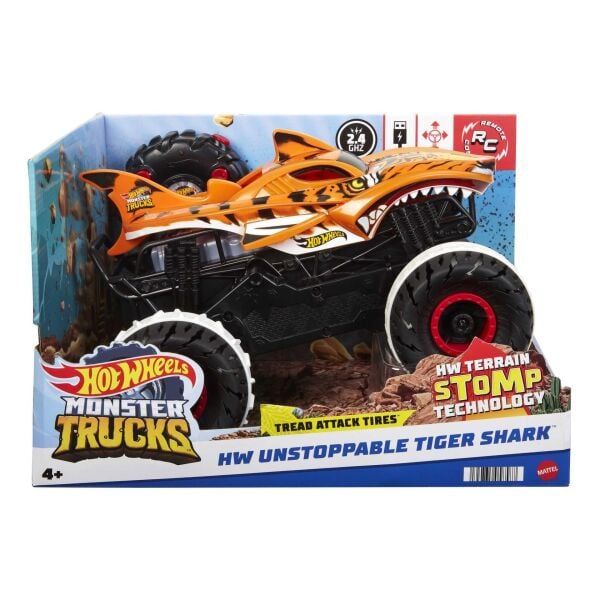 MATE-HGV87 HW MONST. TRUCKS DURD. TIGER SHARK 1:15  1