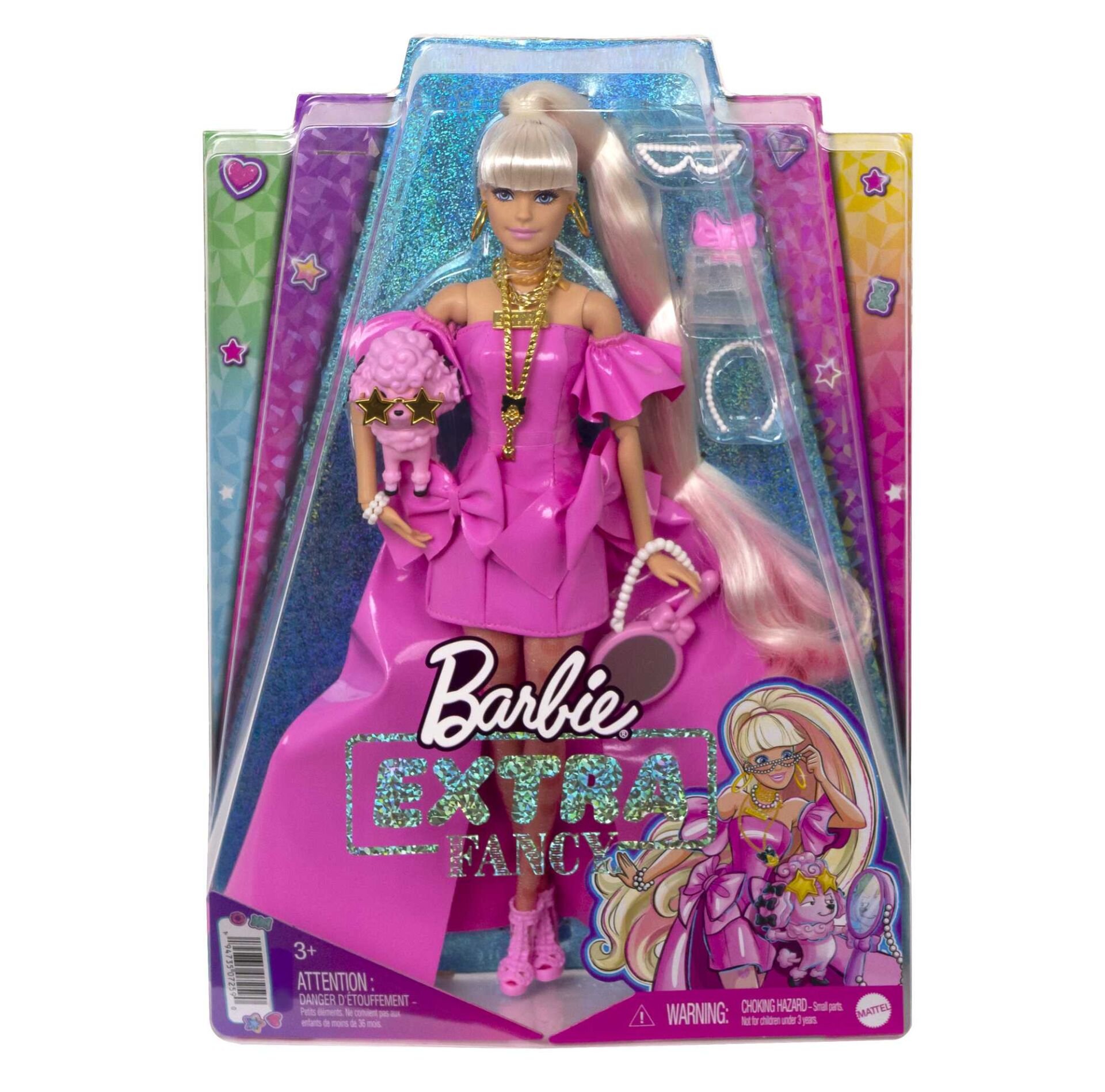 MATE-HHN12 BARBIE EXTRA FANCY PEMBE KOSTUMLU BEBEK 4