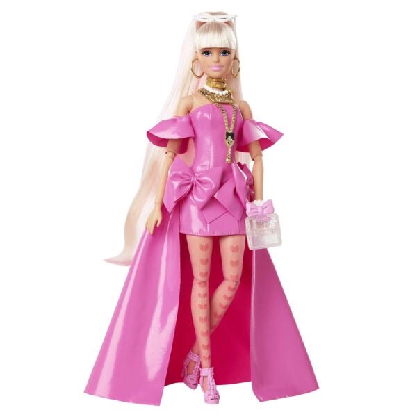 MATE-HHN12 BARBIE EXTRA FANCY PEMBE KOSTUMLU BEBEK 4