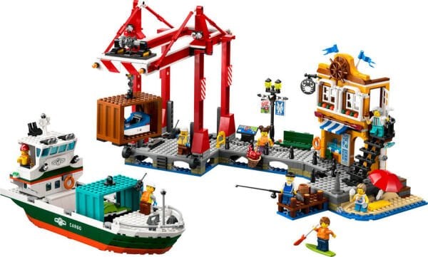 ADOL-LSC60422 SEASIDE HARBOR W CARGO SHIP 3