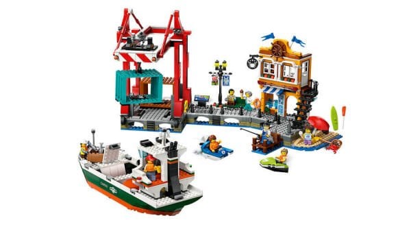 ADOL-LSC60422 SEASIDE HARBOR W CARGO SHIP 3