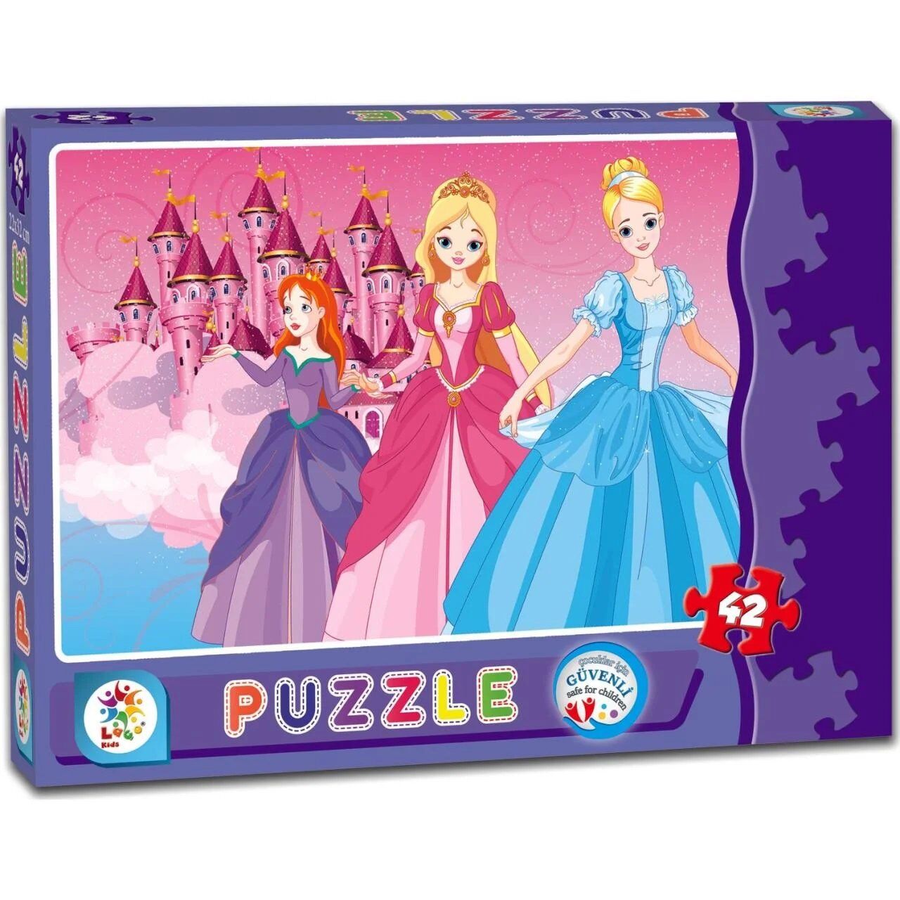 UTKU-LC7142 PRENSESLER 42 PARCA KUTU PUZZLE 48