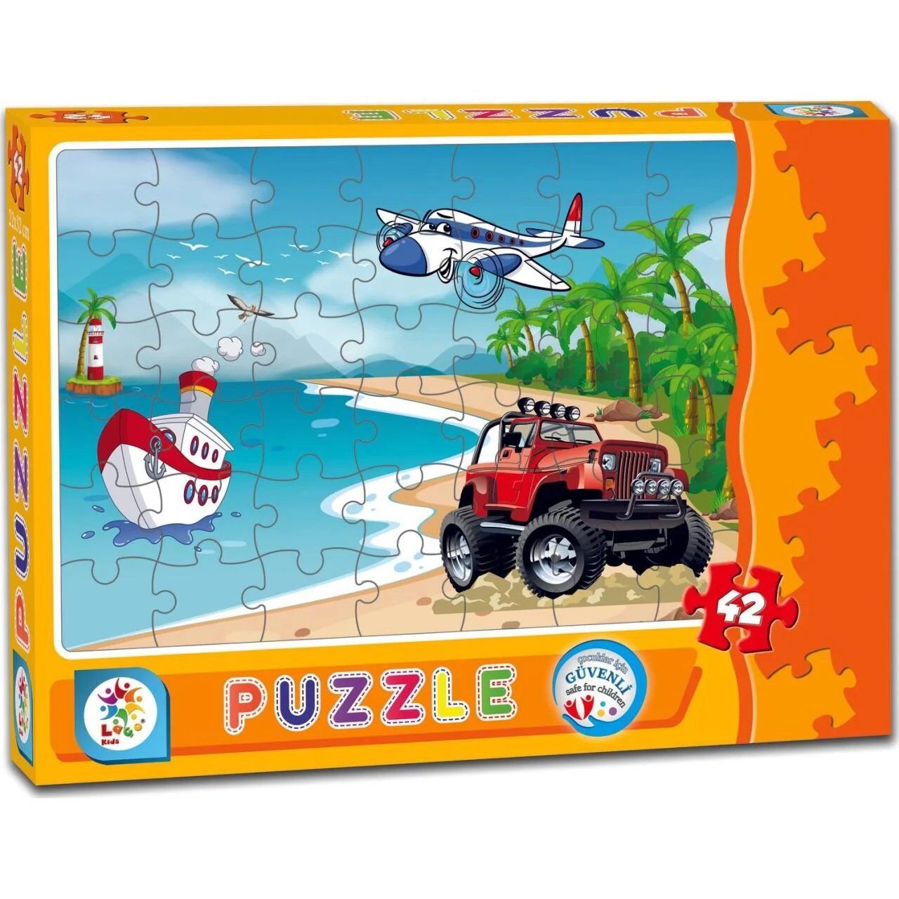 UTKU-LC7143 SAHIL TASITLAR 42 PARCA KUTULU PUZZLE 48