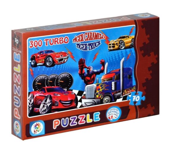 UTKU-LC7145 TURBO TASITLAR 70 PARCA KUTU PUZZLE 48