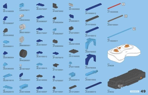 VGN-C51073W CADA BLUE RACE CAR 325 PRC BLOCK OYUNCAK 24