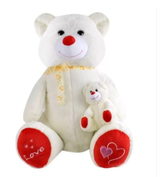 SLY-1085-B GULEN YAVRULU AYI 95 CM BEYAZ 5