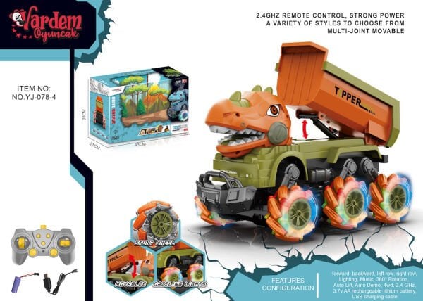 VAR-YJ-078-4 U/K F/F SARJLI 1:14 ISIKLI SESLI DINAZOR KAMYON 6