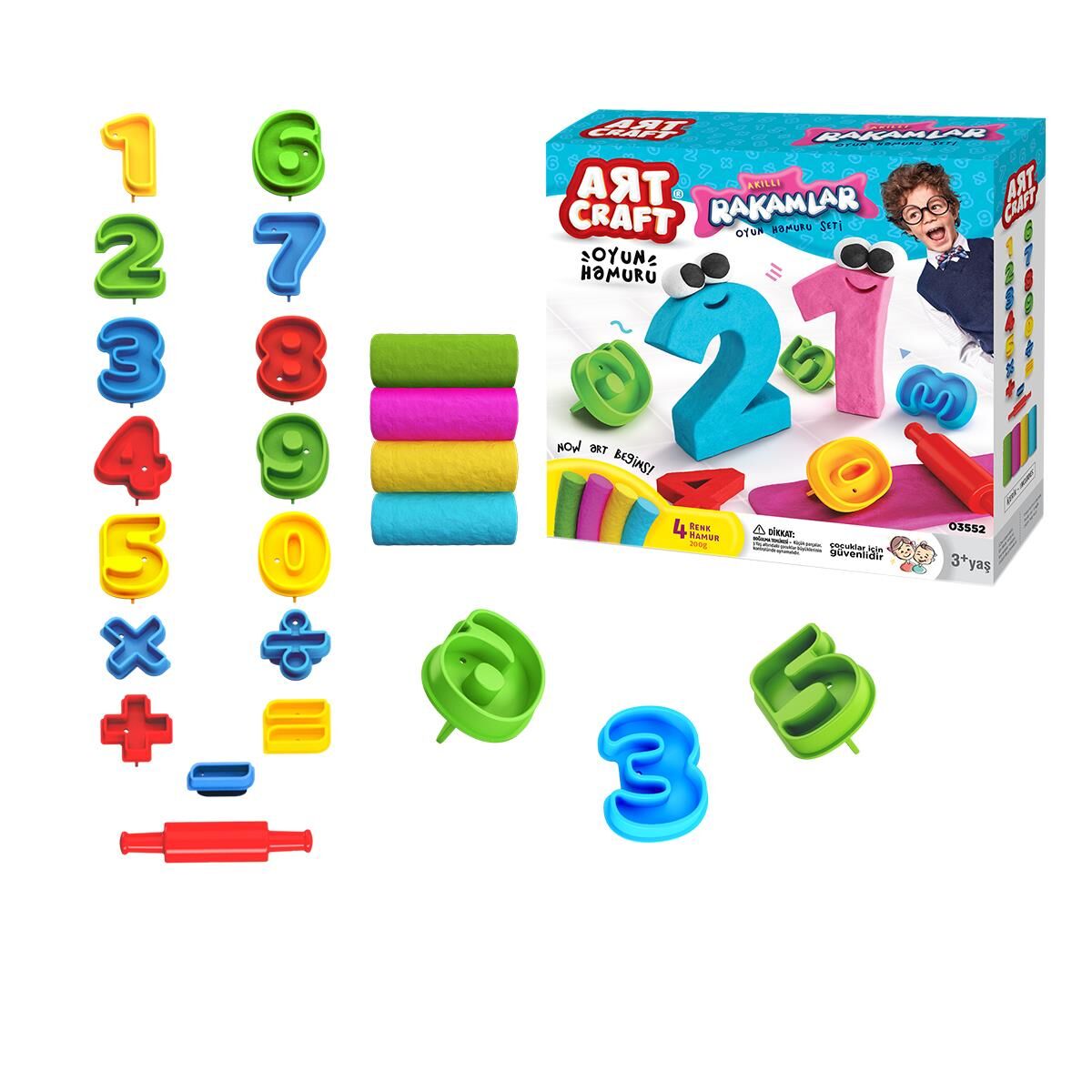 FEN-03552 3D RAKAMLAR HAMUR SET 200GR 20