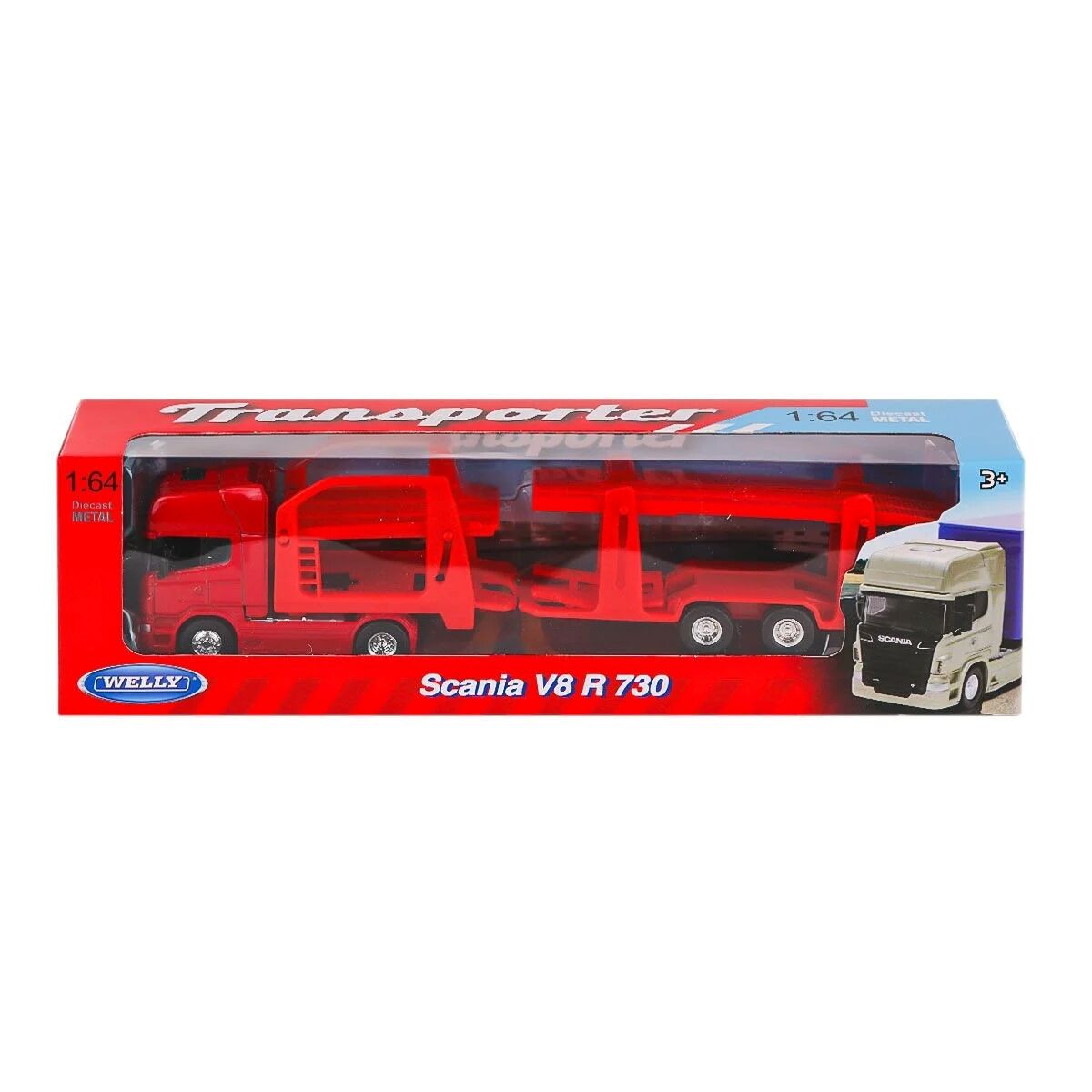 KT-68023 WELLY 1:64 SCANIA R730 CAR CARRIER 48
