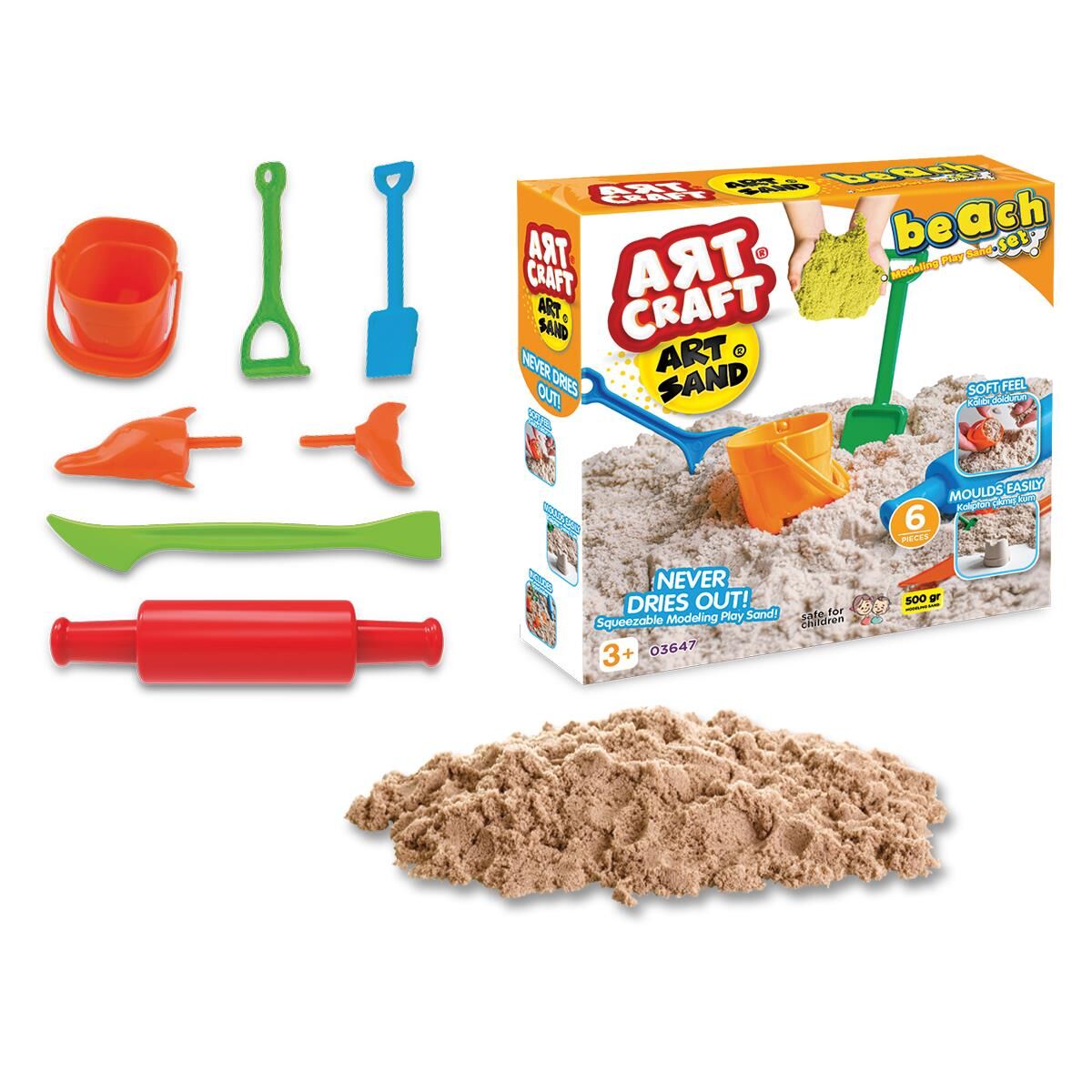 FEN-03647 500 GR ARTSTAND PLAJ KINETIK KUM SETI 12