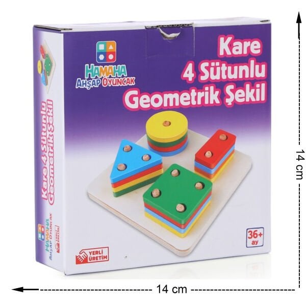 HMH-048 4 LU KARE GEOMETRIK YERLI BOYALI 40