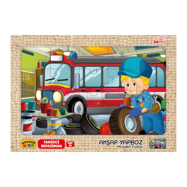 RED-KM5330 KUMTOYS AHSAP YAPBOZ KUCUK BOY 24X34  48