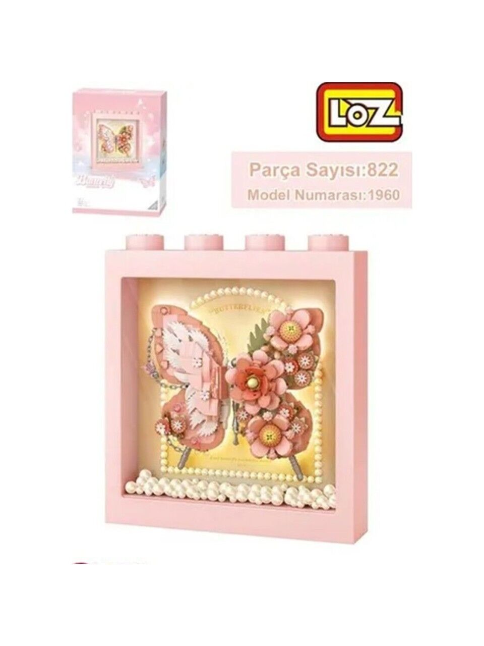 VGN-LZ1960 LOZ PEMBE KELEBEK CERCEVE 822 PARCA BLOCK OYUNCAK 6
