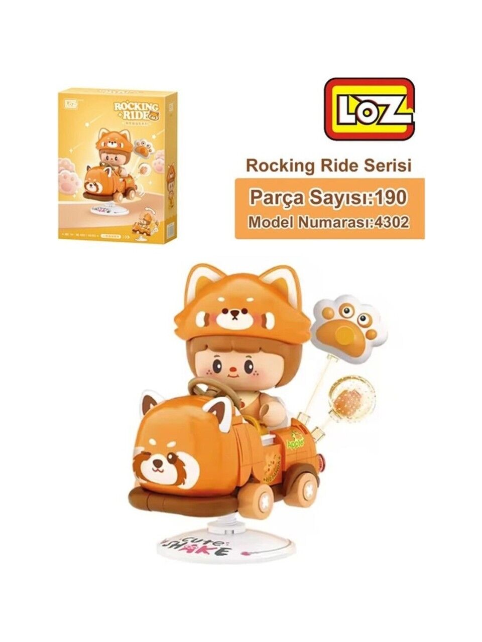 VGN-LZ4302 LOZ KIRMIZI AYI SALLANMA SURUSU 190 PARCA BLOCK OYUNCAK 48