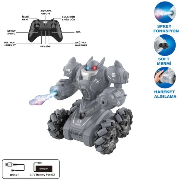 VAR-SYR-666-861 BUHARLI 2.4G ISIKLI ROBOT ARABA 24