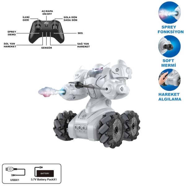 VAR-SYR-666-861 BUHARLI 2.4G ISIKLI ROBOT ARABA 24