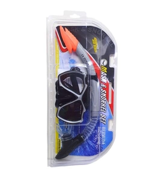 KZLD-267-55 MASKE SNORKEL SIYAH SILIKON TEMPERED 24