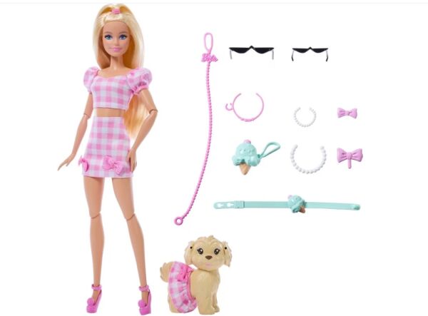 MATE-JFP36 BARBIE SARI SACLI BEBEK VE KOPEGI 3