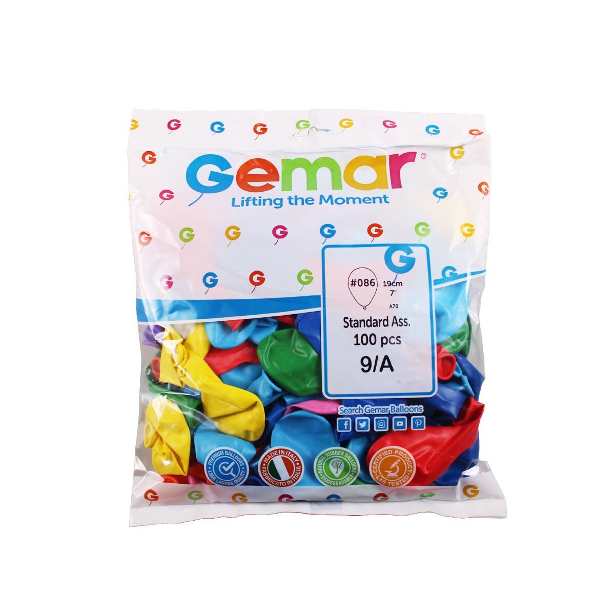 ERB-A70 19CM 7NCH KARISIK RENKLI BALON 100 LU 150