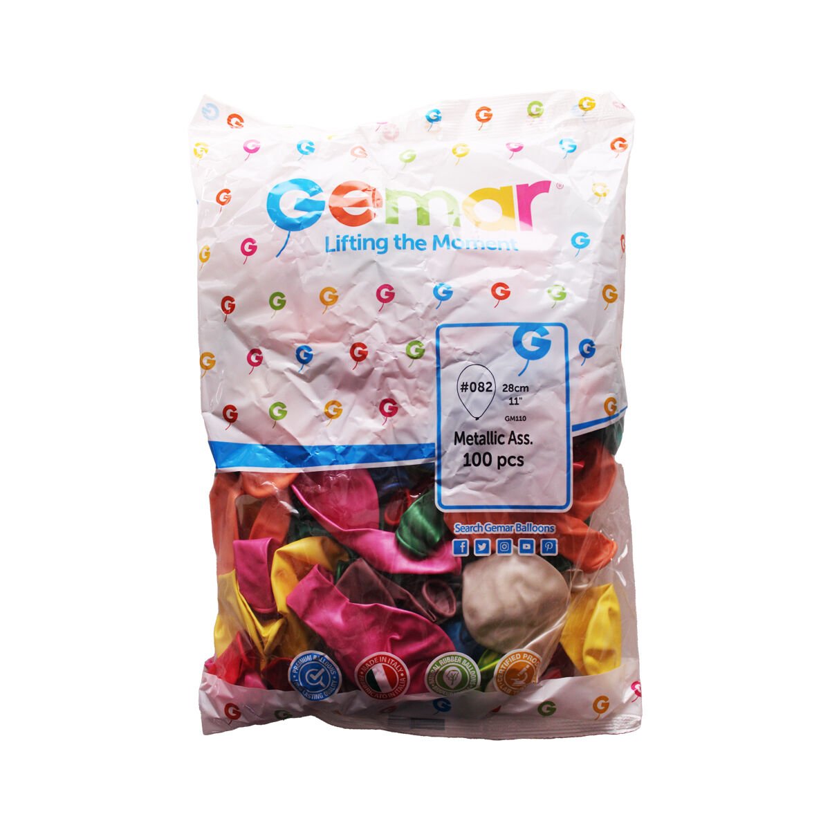 ERB-MET-11 KARISIK GM110-82 METALIK 11NCH BALON 100LU 50