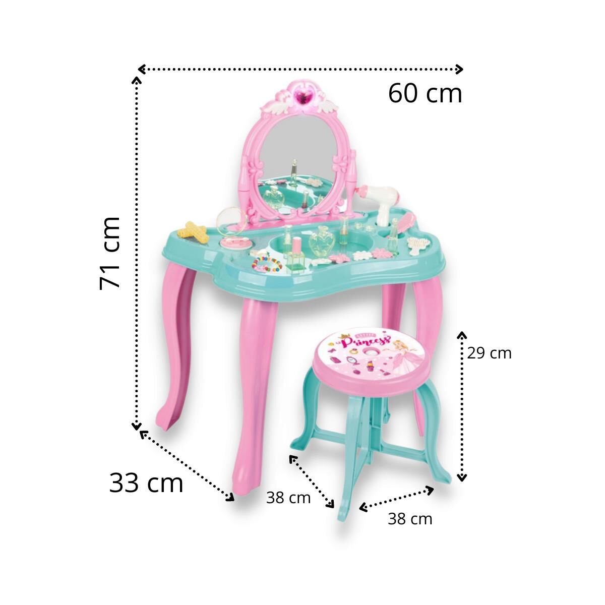 PLS-06-048-P SIHIRLI KELEBEK MAKYAJ MASASI PEMBE 4