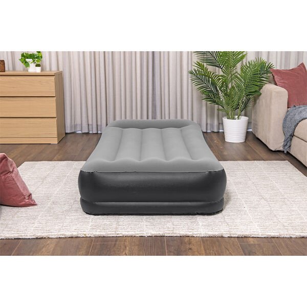 KZLD-BW67723 EV YATAK FLOK GRI 191X97CM+POMPALI 2