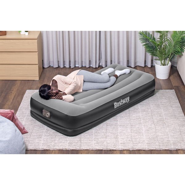 KZLD-BW67723 EV YATAK FLOK GRI 191X97CM+POMPALI 2