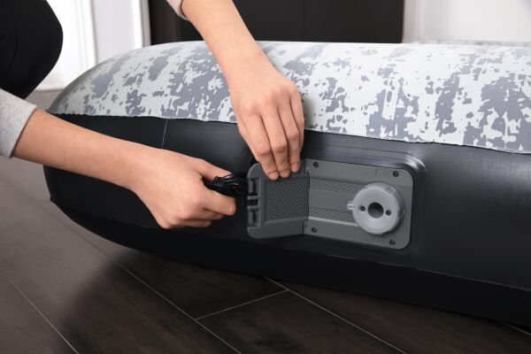 KZLD-BW67834 EV YATAK FLOK BEYAZ+POMPALI 188X99CM 3