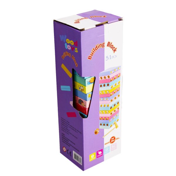 KZL-2102100 AHSAP RENKLI 51 PARCA JENGA 24