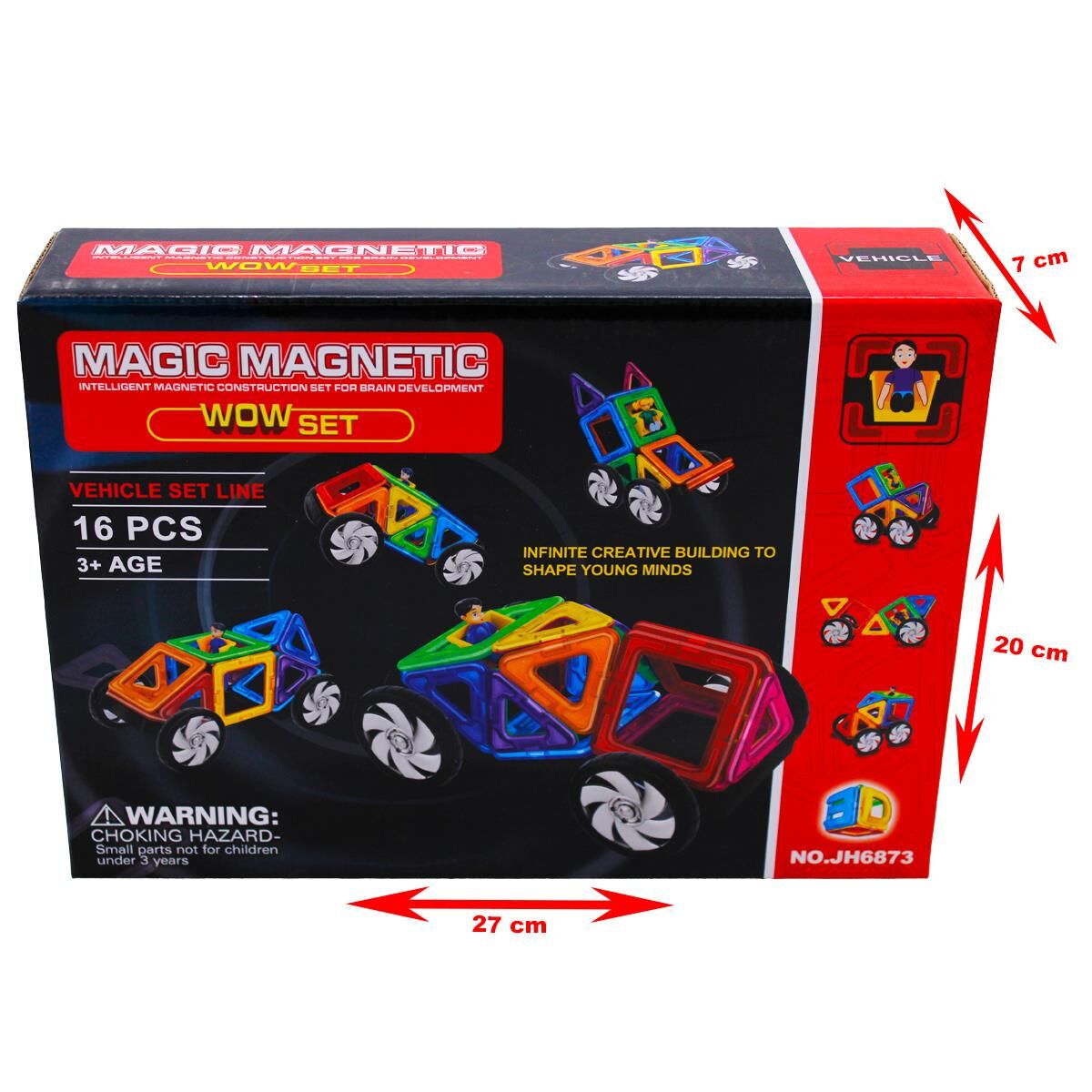 KZL-JH6873 MANYETIK LEGO 16 PARCA ARABA TEKERLI   36