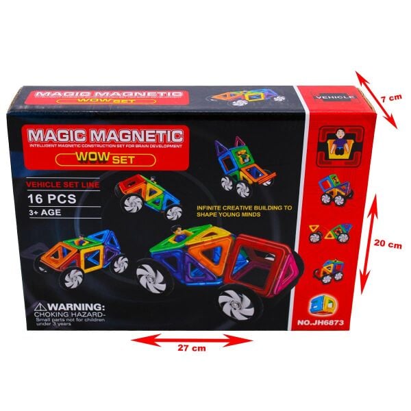 KZL-JH6873 MANYETIK LEGO 16 PARCA ARABA TEKERLI   36