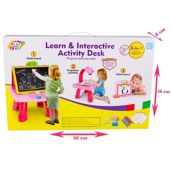 KZL-YM127 YAZI TAHTALI INTERAKTIF EGITIM SET PEMBE  12