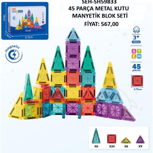 SEH-SH59833 MAGNET YAPI BLOK SETI 45 PRC MET.KUT 48
