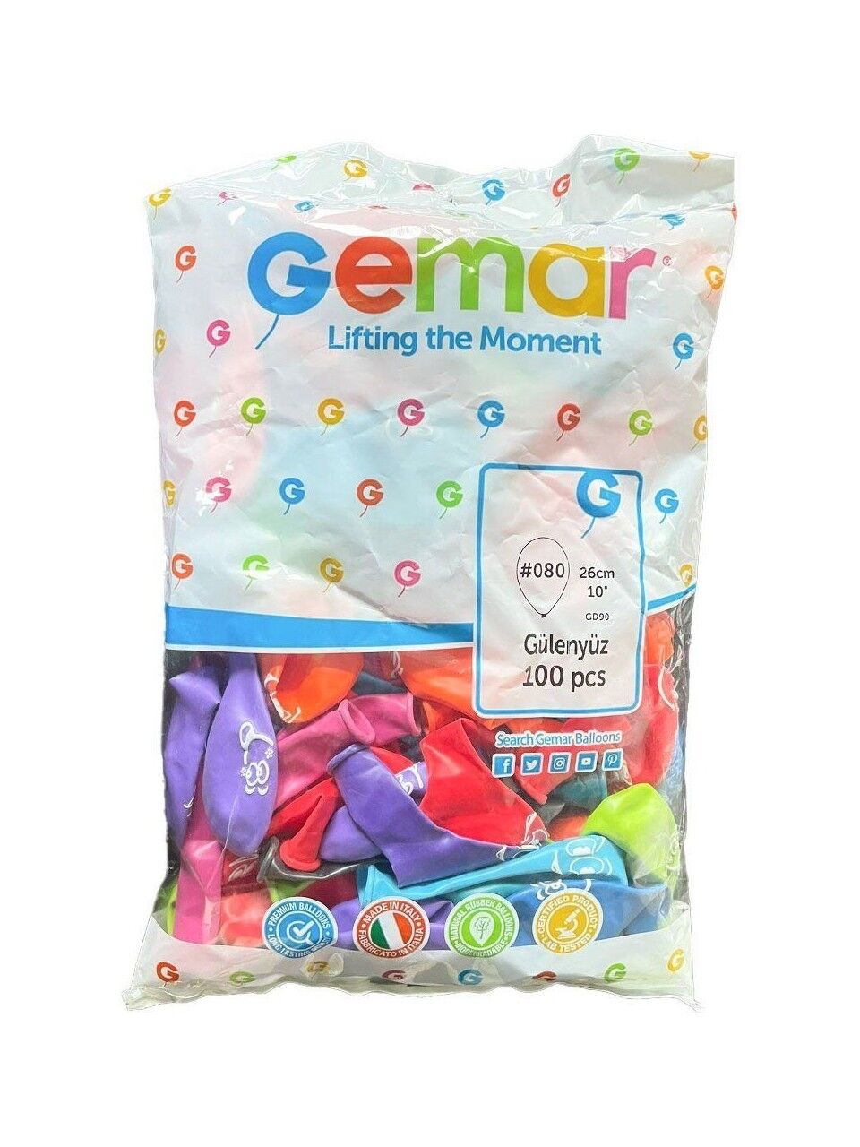 ERB-GD90 G GULENYUZ BASKILI BALON       100